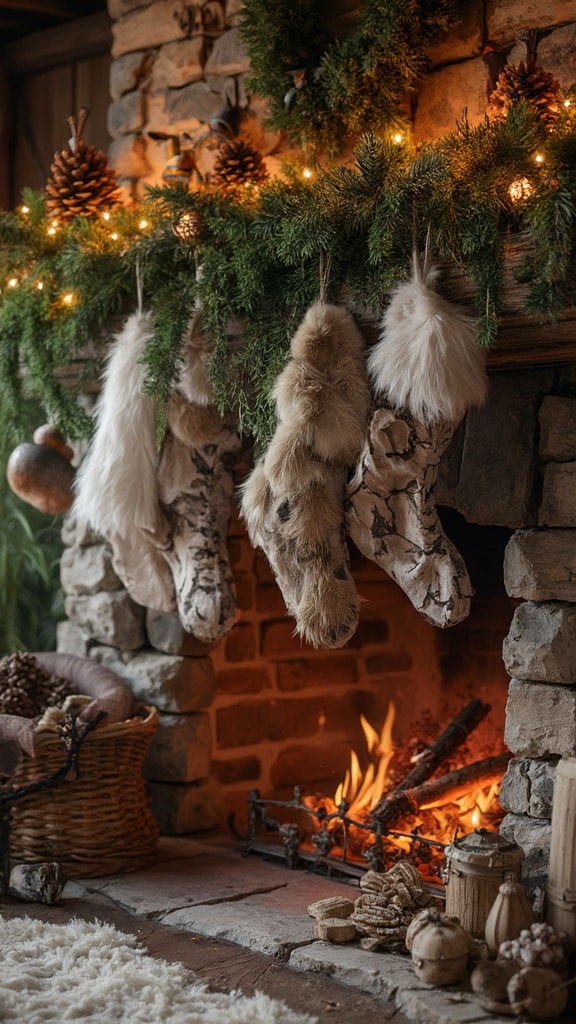 Rustic Woodland Christmas Mantel