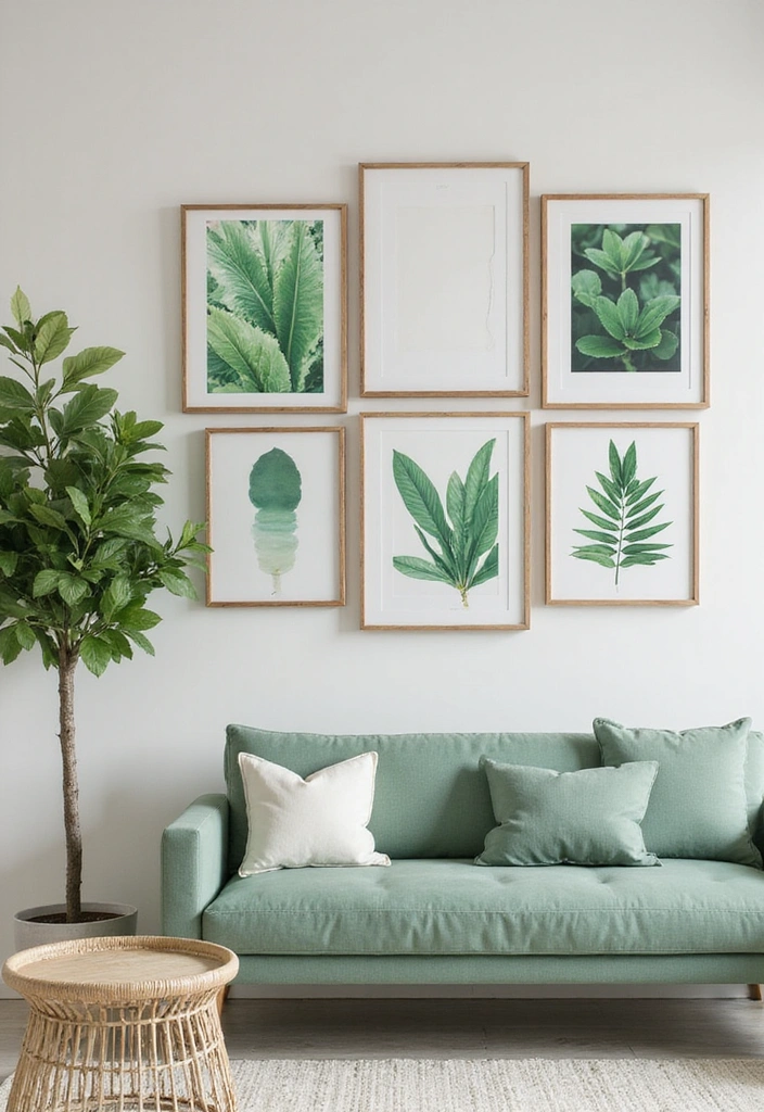 Green-Themed Gallery Wall