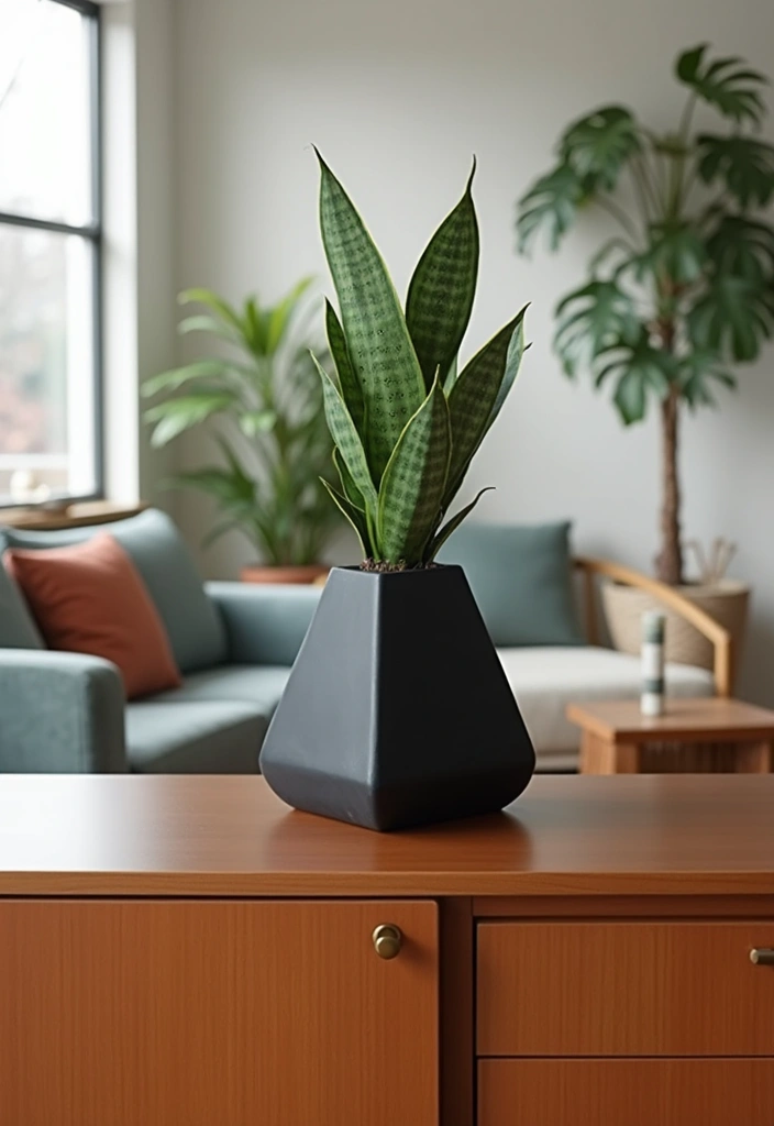 Striking Black Triangular Vase