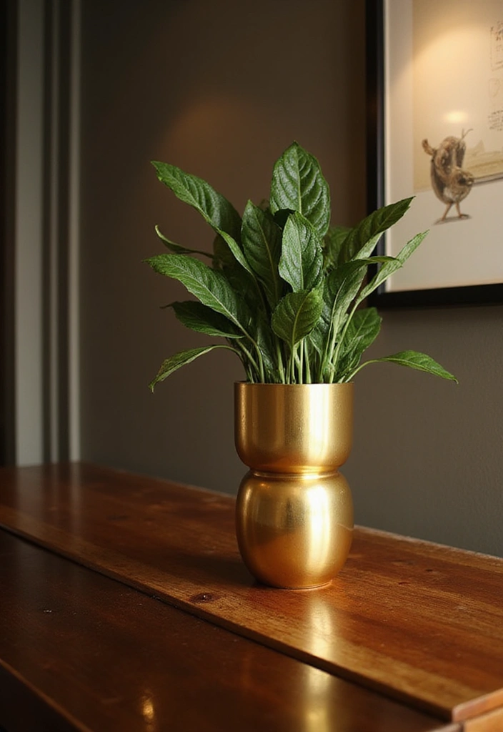 Luxurious Golden Cylinder Vase