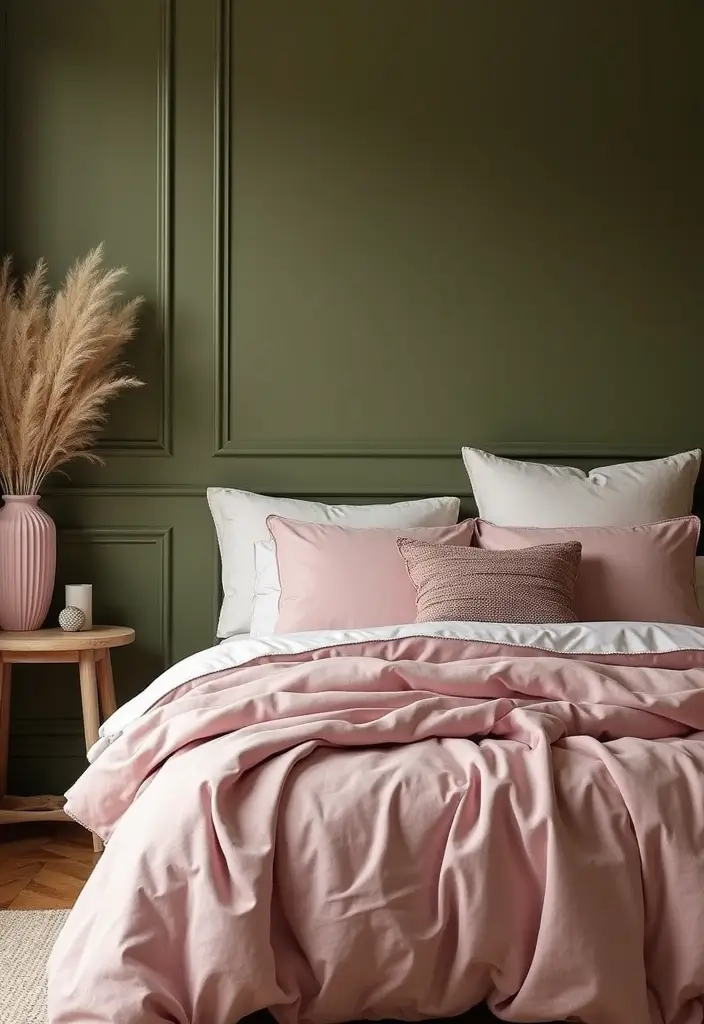 Blush Pink and Olive Green Color Pairing