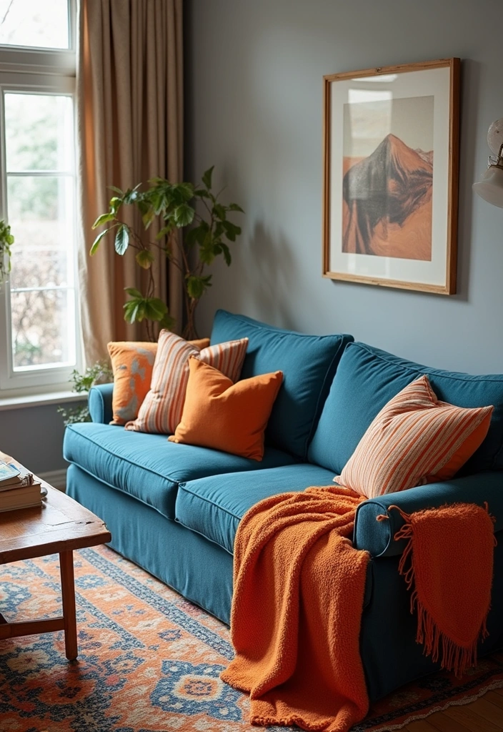 Layered Blue and Orange Textiles