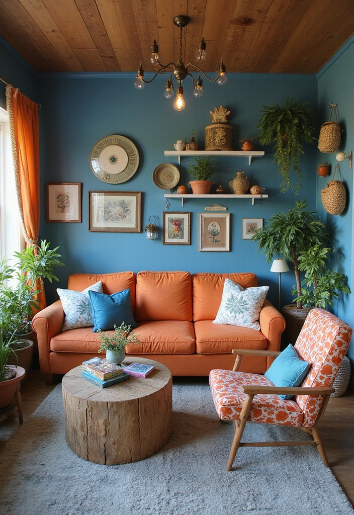 Eclectic Blue and Orange Accessories