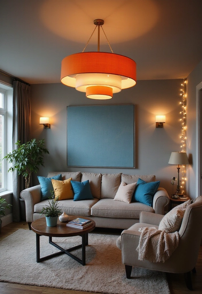 Layered Blue and Orange Lighting