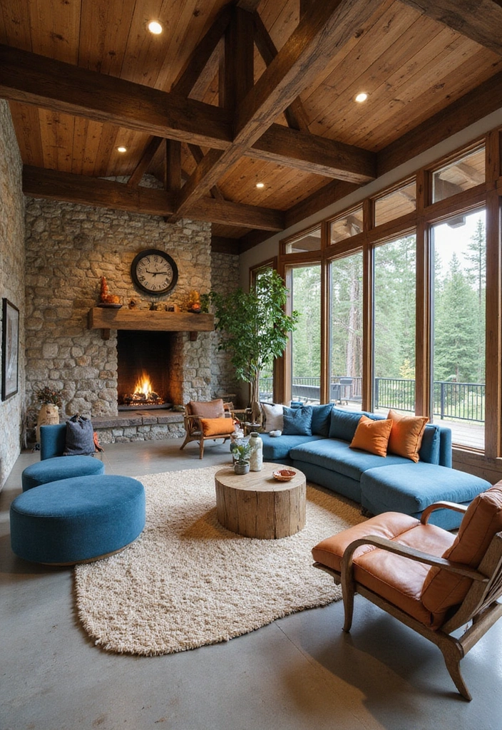 Outdoor-Inspired Blue and Orange Decor