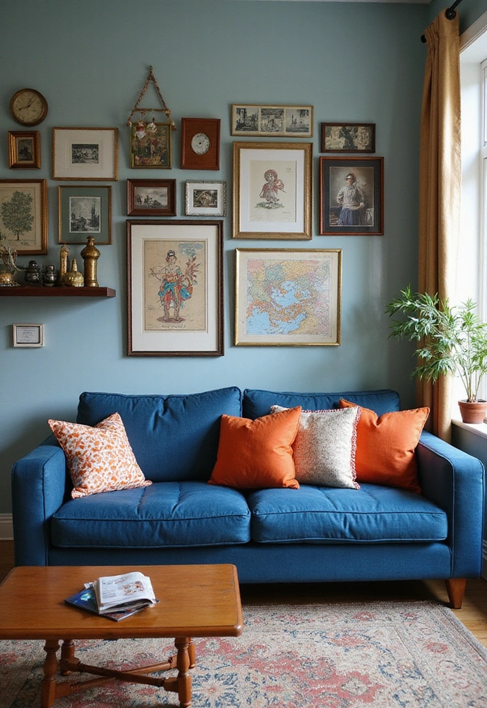 Personal Blue and Orange Decor Touches