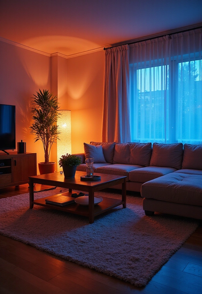 Colored Lighting in Blue and Orange