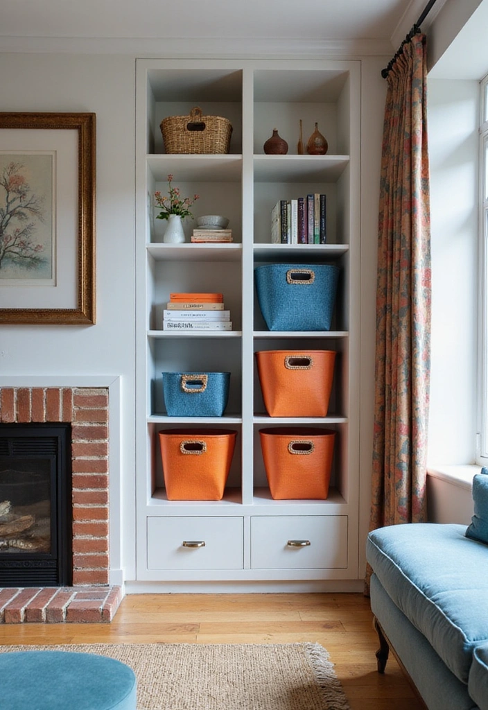 Blue and Orange Storage Baskets