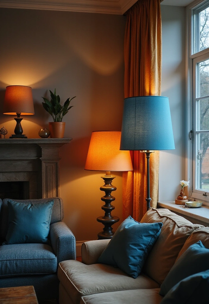 Stylish Blue and Orange Lighting