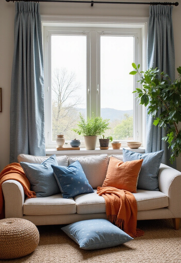 Sustainable Blue and Orange Textiles