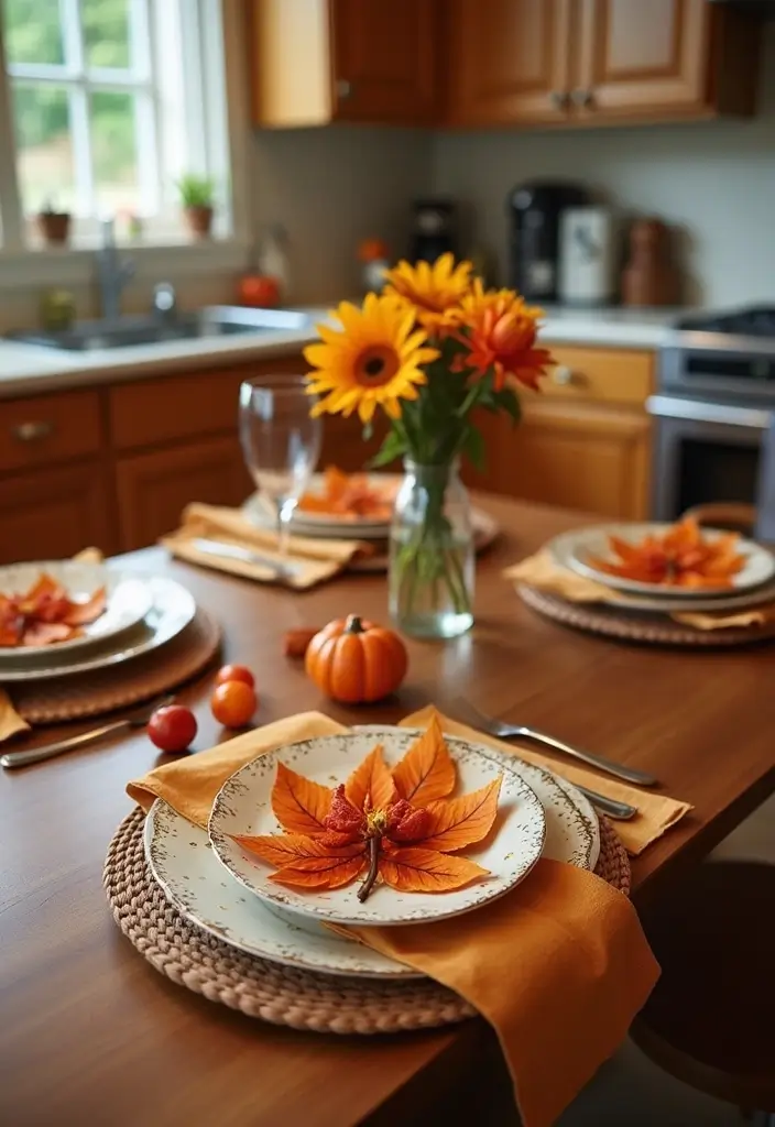 Colorful Table Settings for Fall