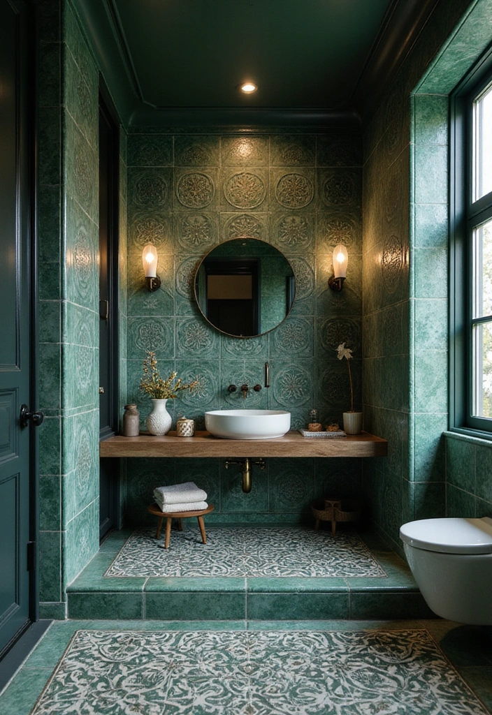 Artistic Tile Designs in Bathroom