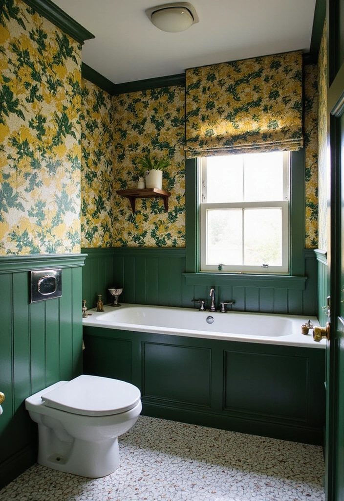 Vibrant Wallpaper in Bathroom