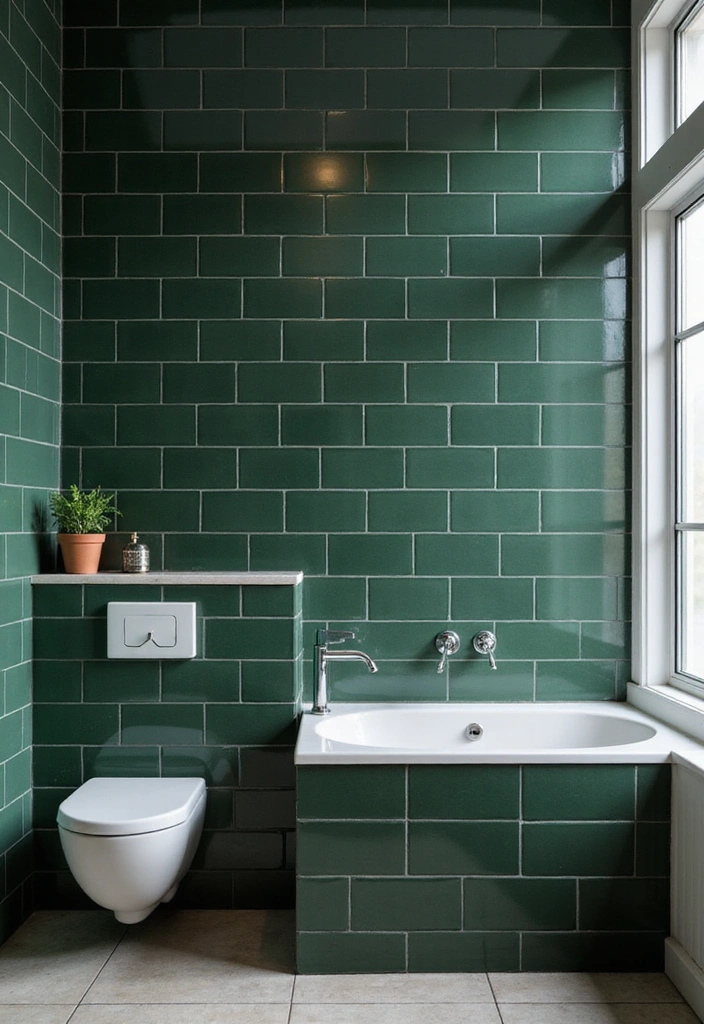 Statement Dark Green Tiles