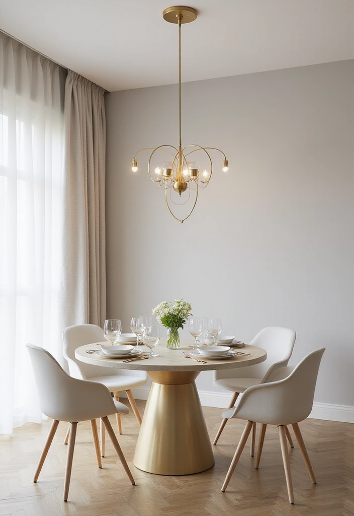 Airy Modern Suspension Brass Chandelier