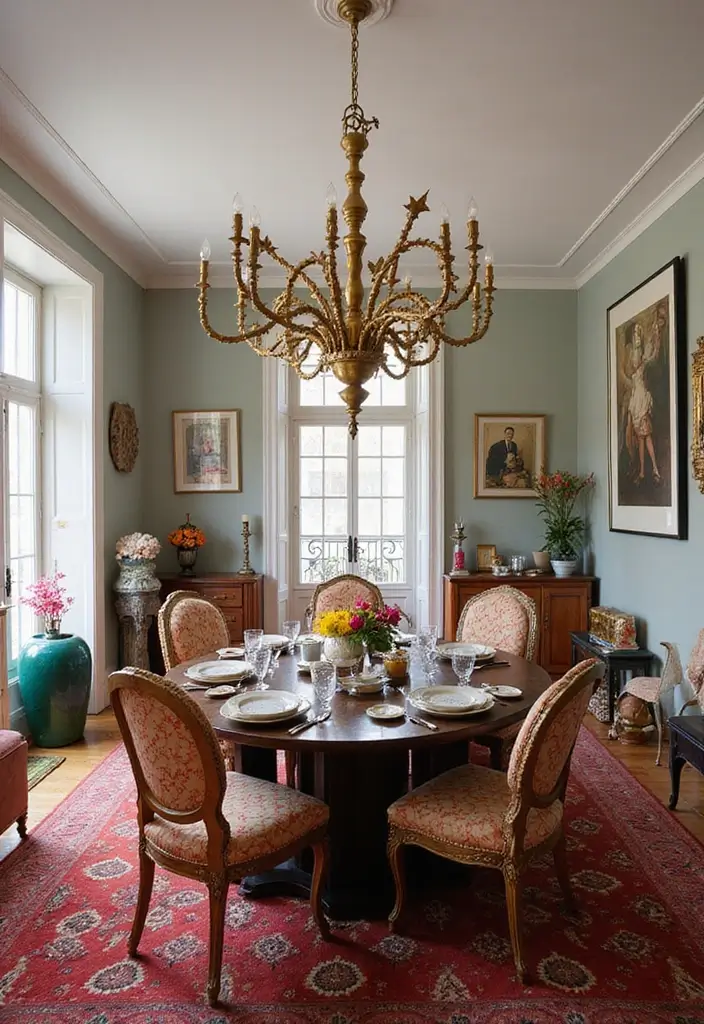 Playful Swirls Brass Chandelier