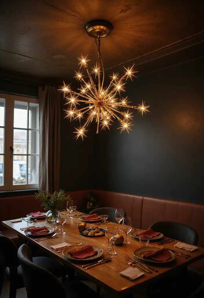 Cosmic Illumination Brass Chandelier