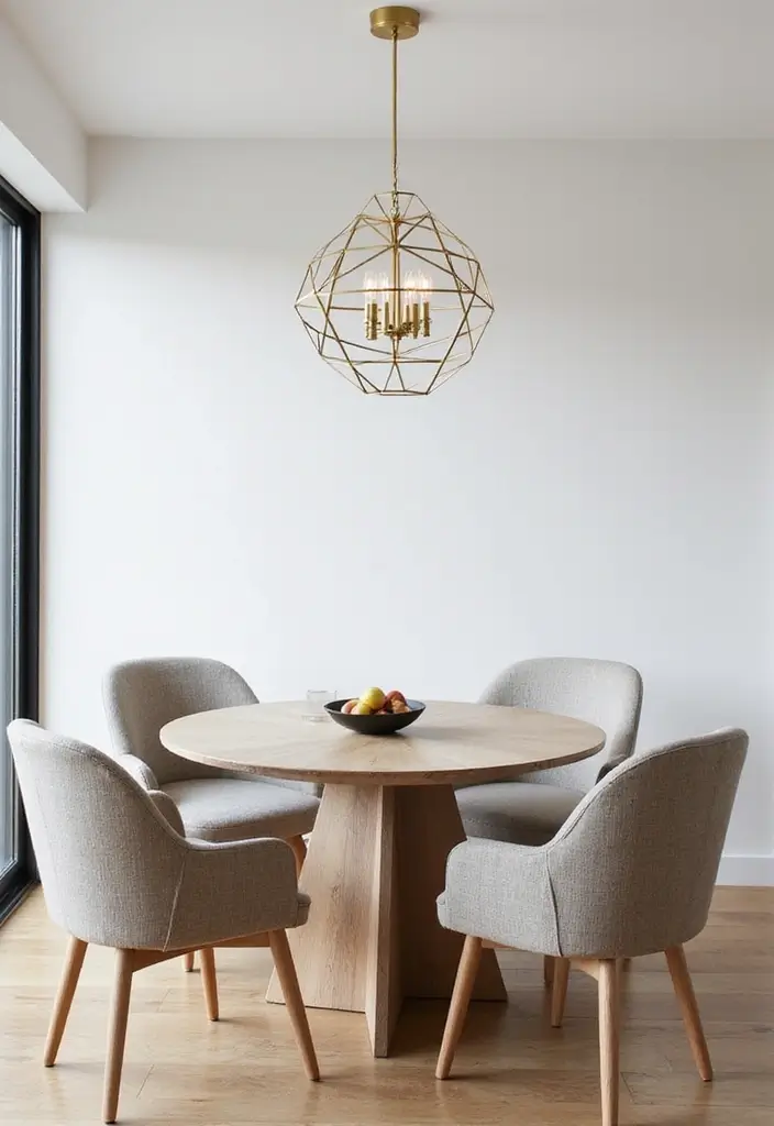 Contemporary Geometric Brass Chandelier