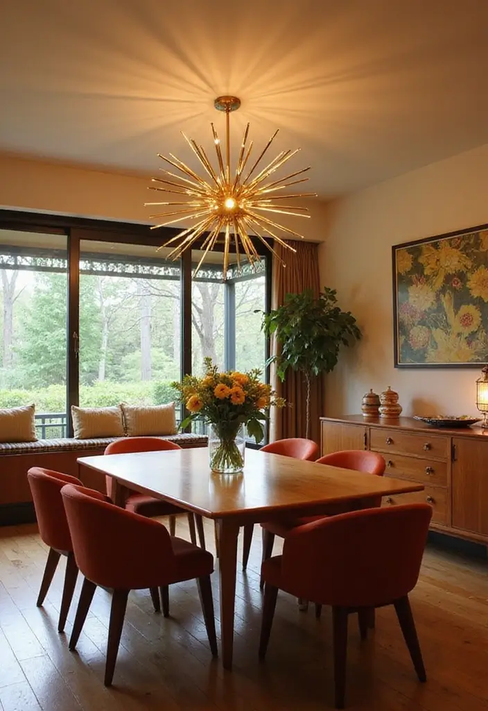 Mid-Century Starburst Icon Atomic Brass Chandelier