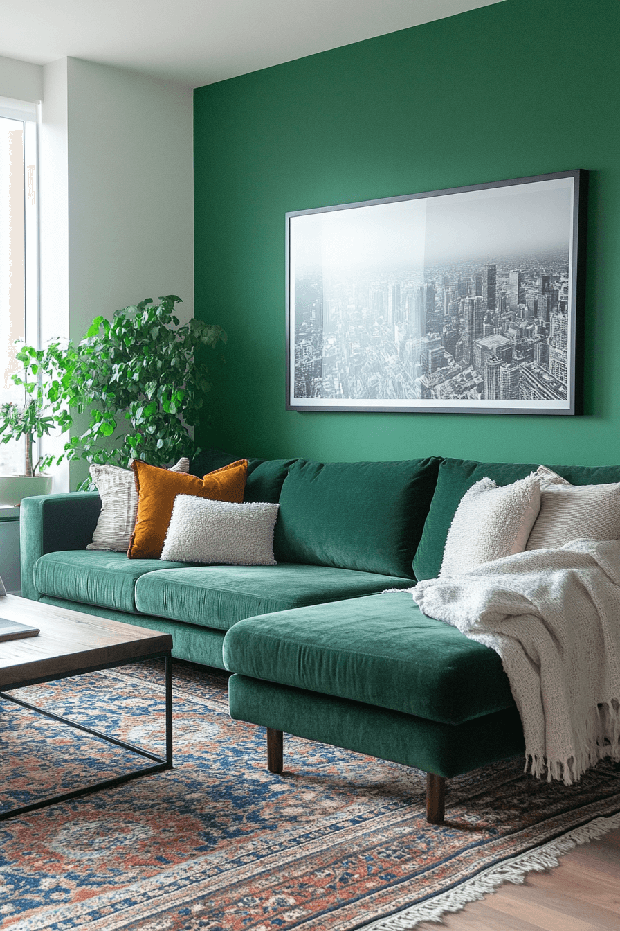 Colorful small apartment living room