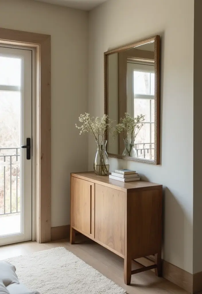 Mirror in entryway closet