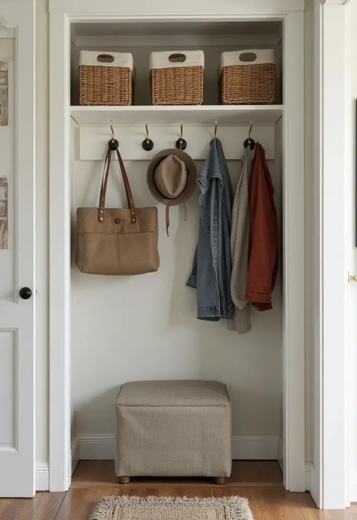 Multi-functional furniture in entryway