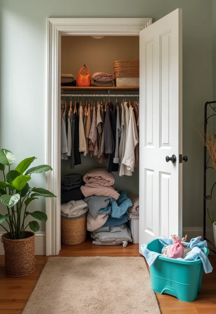 Closet cleanout in entryway