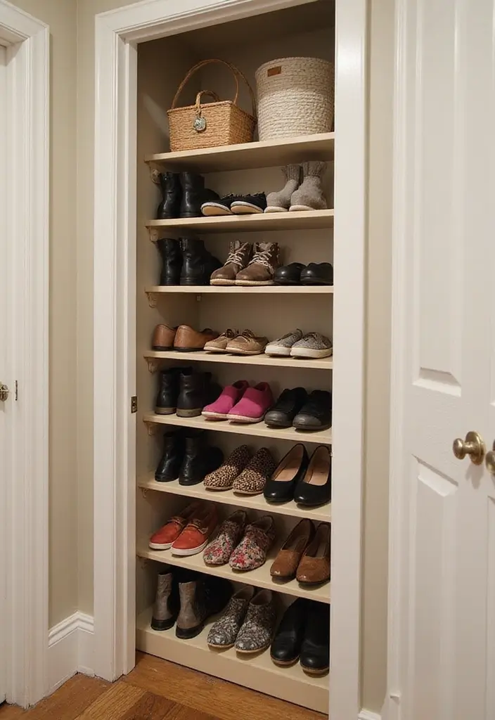 Shoe rack for small entryway