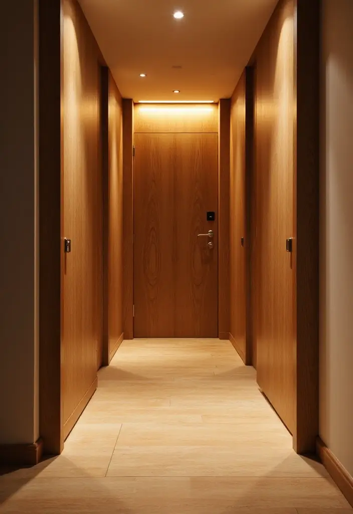 Lighting solutions in entryway closet