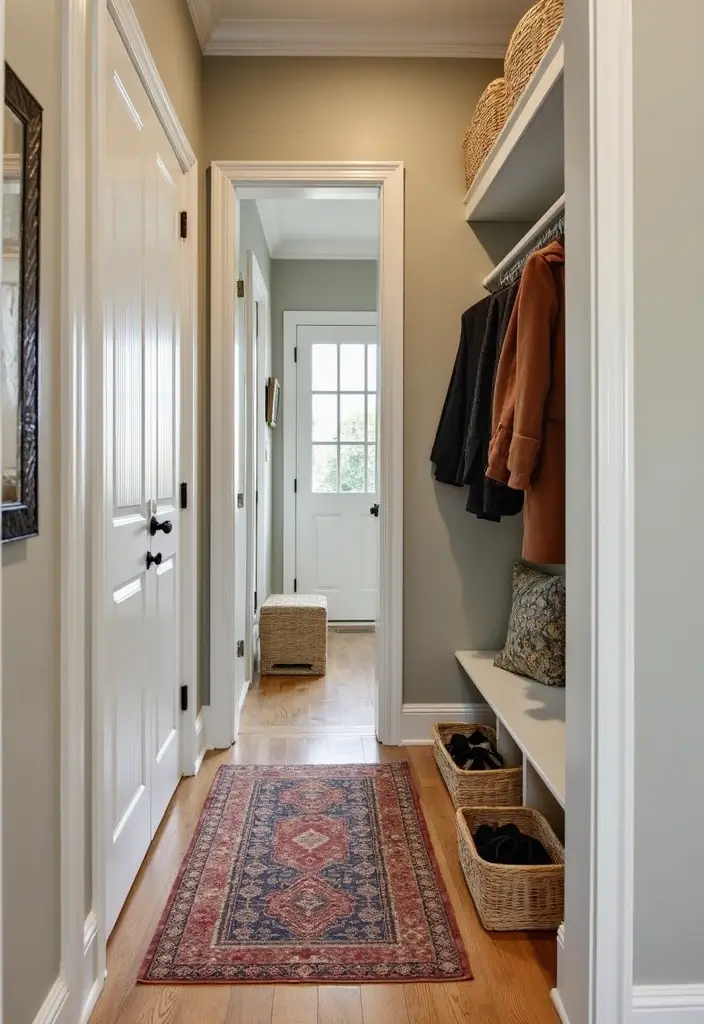 Floor space utilization in entryway