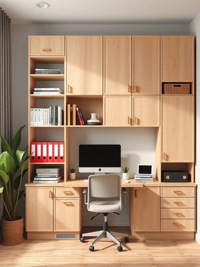 Vertical storage in small home office
