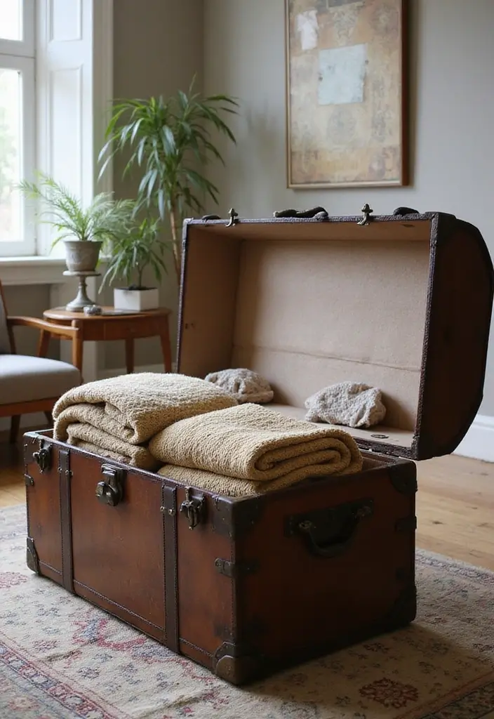 Vintage Trunks for Blanket Storage