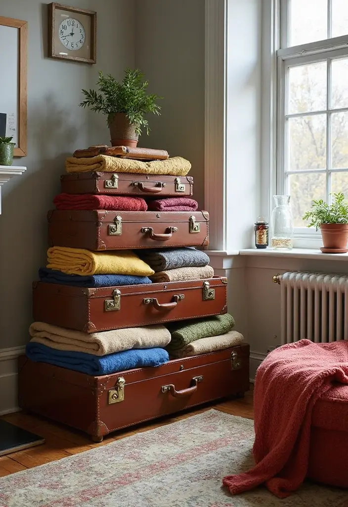 Vintage Suitcase Storage