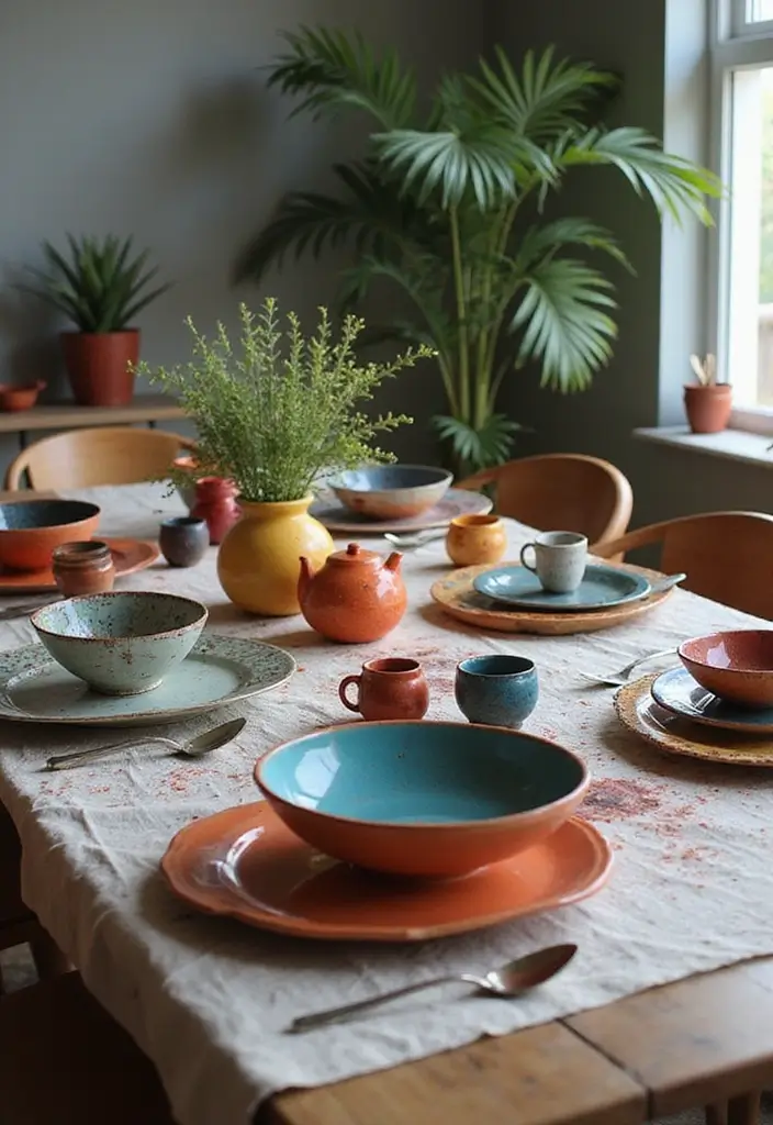 Artistic Tableware for a Gallery Ambiance