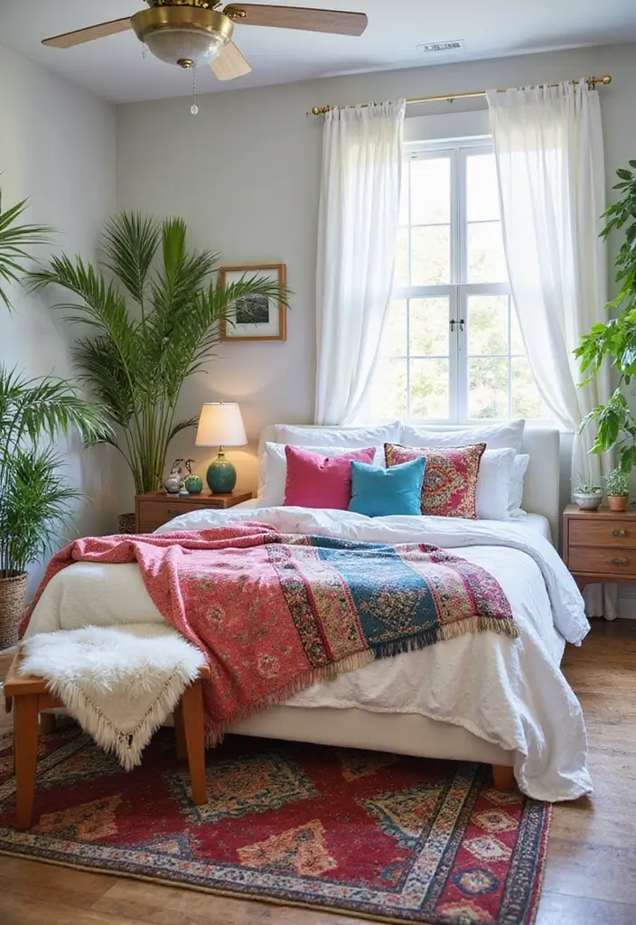 Bohemian Vibrance with White Furniture