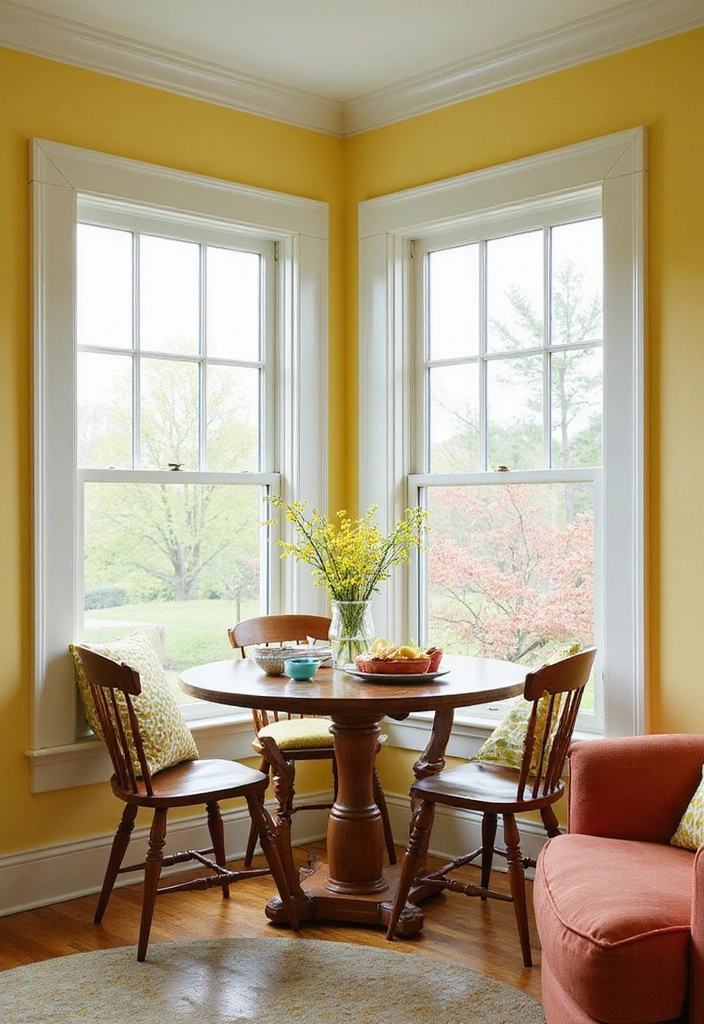 Pristine White Trim in Breakfast Nook