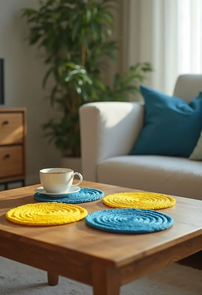 Yellow and Blue Coasters