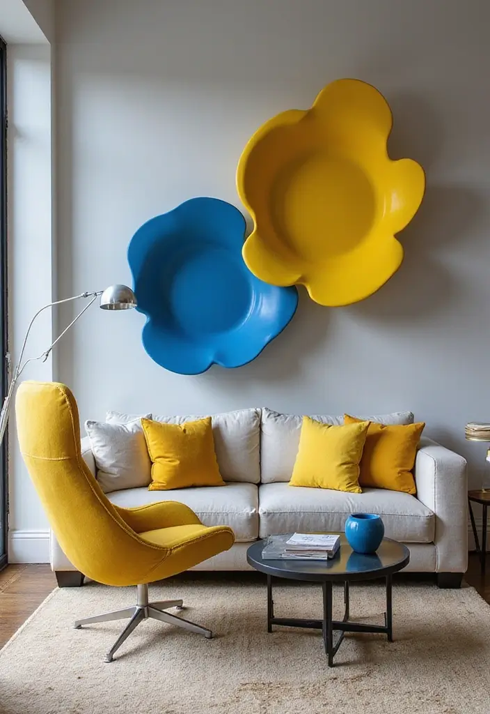 Yellow and Blue Sculptural Decor