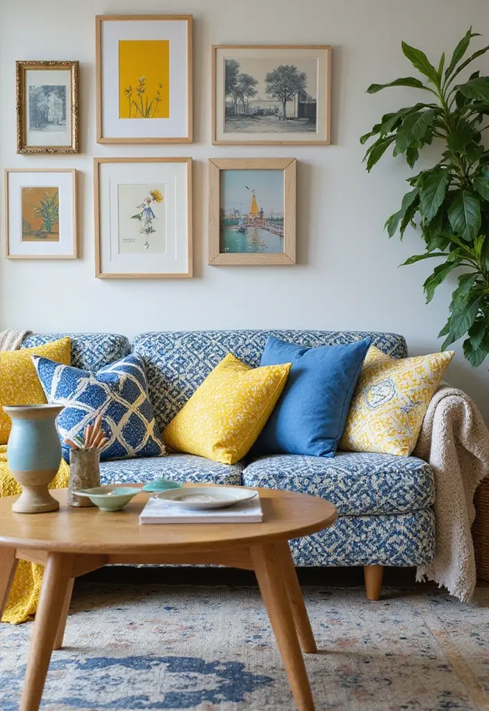 Mix and Match Yellow and Blue Patterns