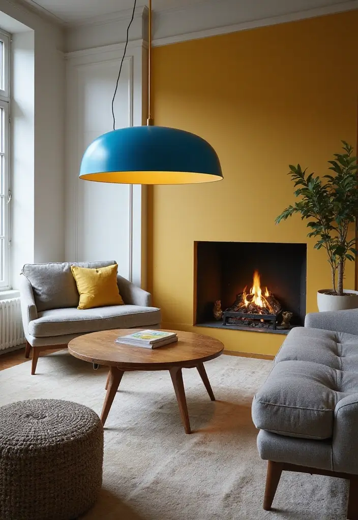 Statement Blue and Yellow Light Fixtures