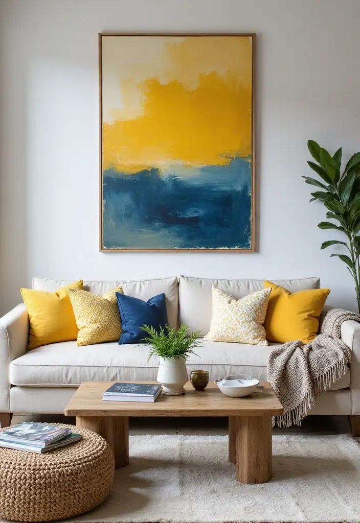 Yellow and Blue Vibrant Artwork