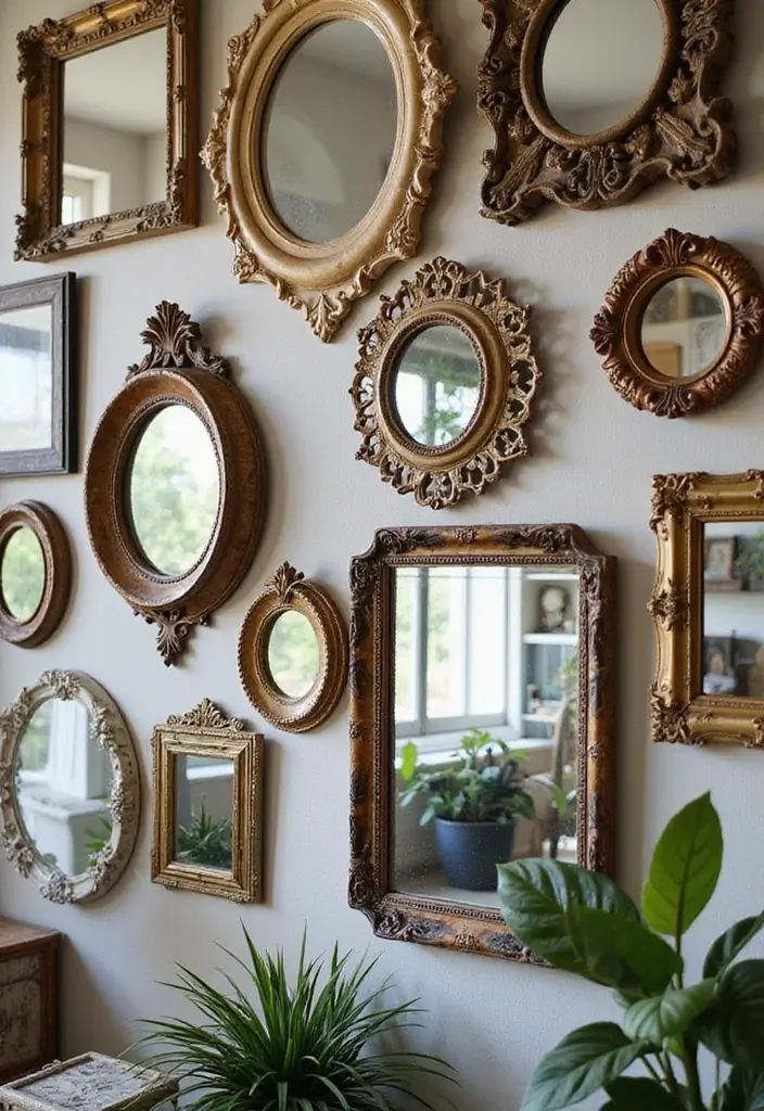 Mix of vintage mirror frames