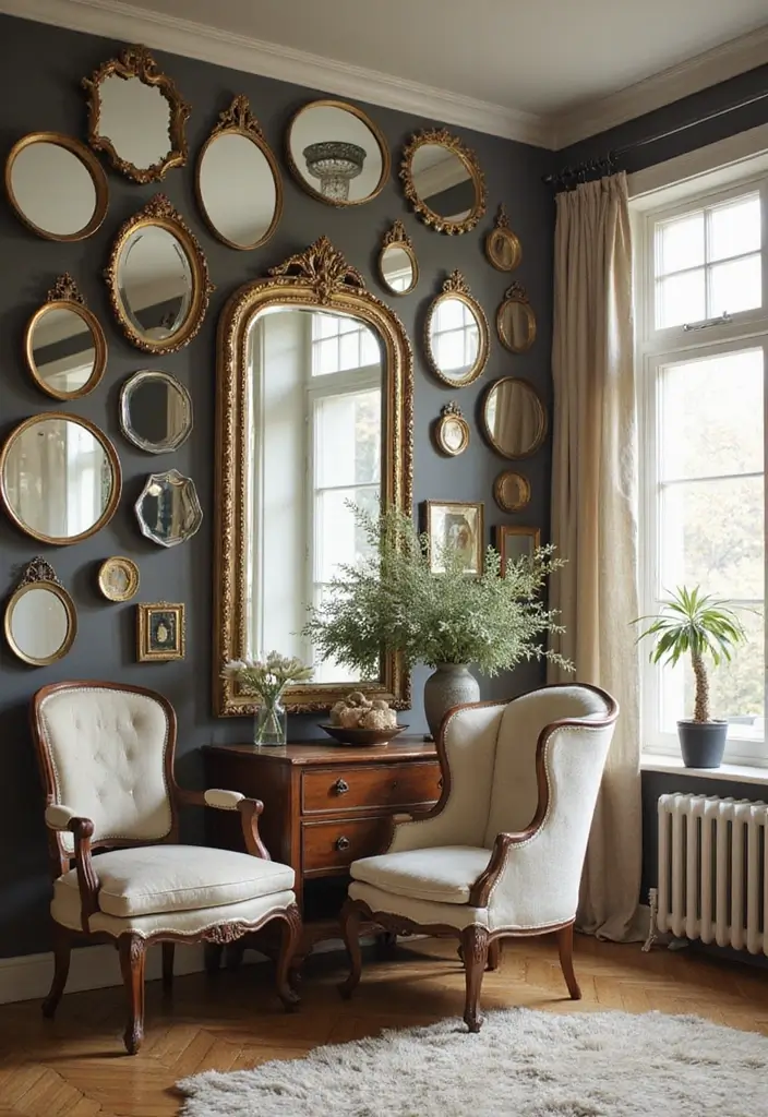 Round vintage mirrors