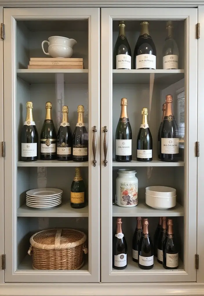 Organized smoked-glass cabinet by occasion