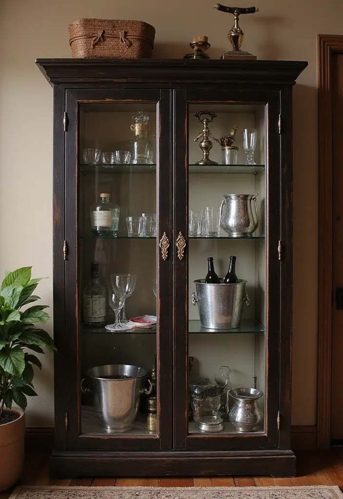 Thematic accessories for smoked-glass cabinet