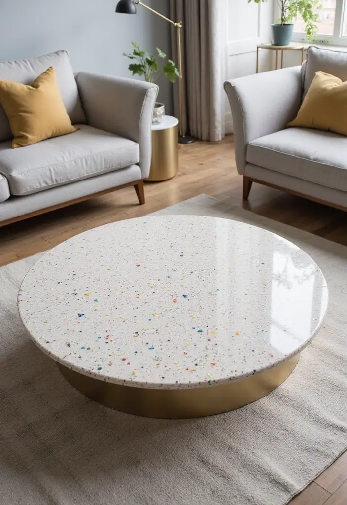 Terrazzo Accents in Living Room