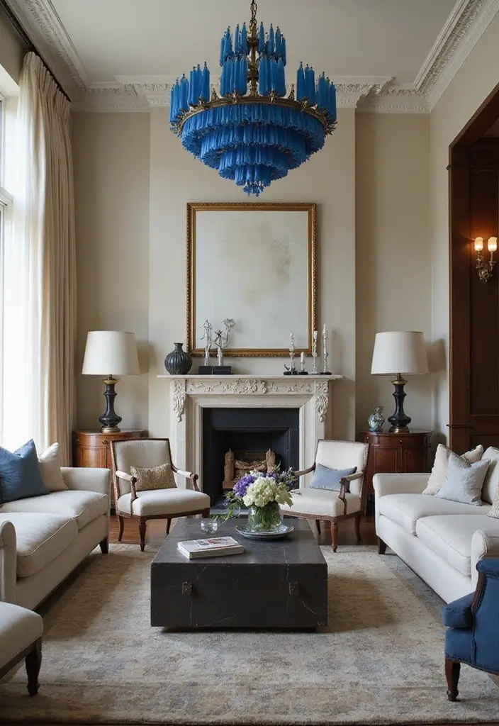 Yellow and Blue Lighting Fixtures
