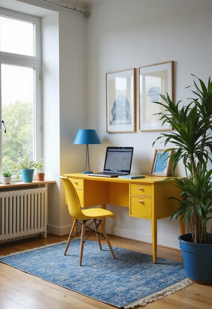 Stylish Workspace in Living Room