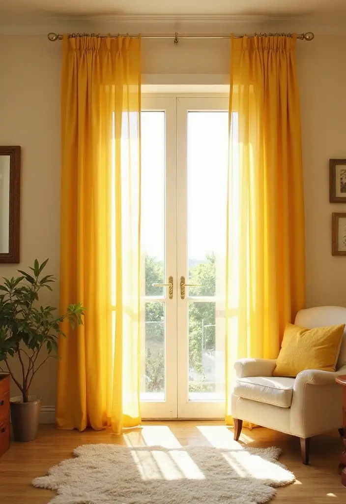 Natural Light in Yellow and Blue Living Room