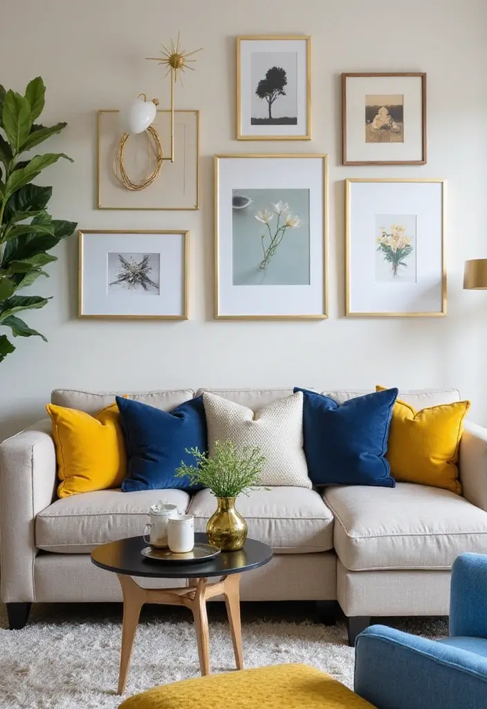 Metallic Accents in Living Room